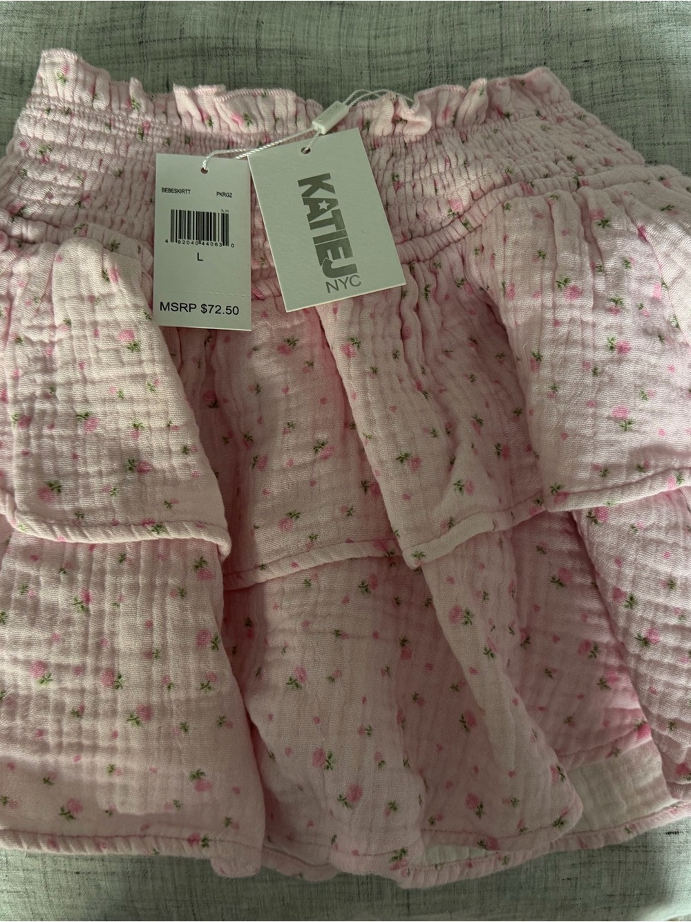 Katie J NYC Light Pink Floral Tiered Girls Skirt